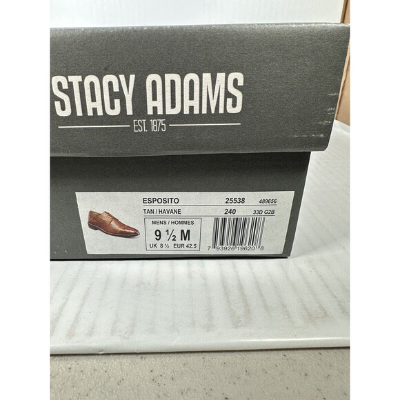 Stacy Adams Esposito Cap Toe Oxford Shoe Animal Print Tan Men Size 9.5 25538-240 - Picture 8 of 8